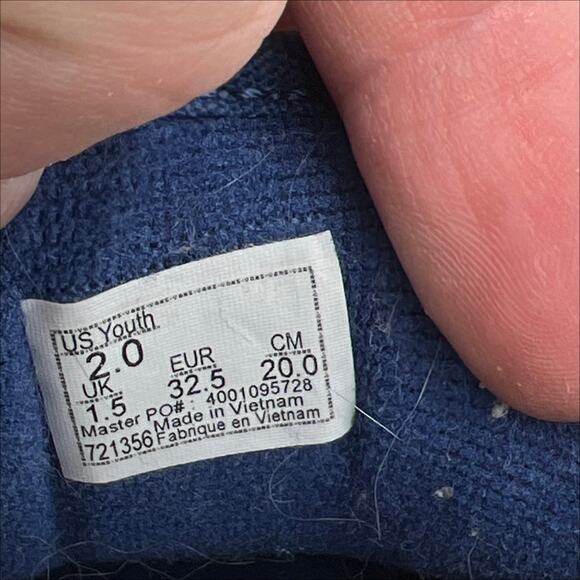 Van’s Atwood Velcro Canvas Shoes Navy Blue White Youth 2 - Picture 3 of 8